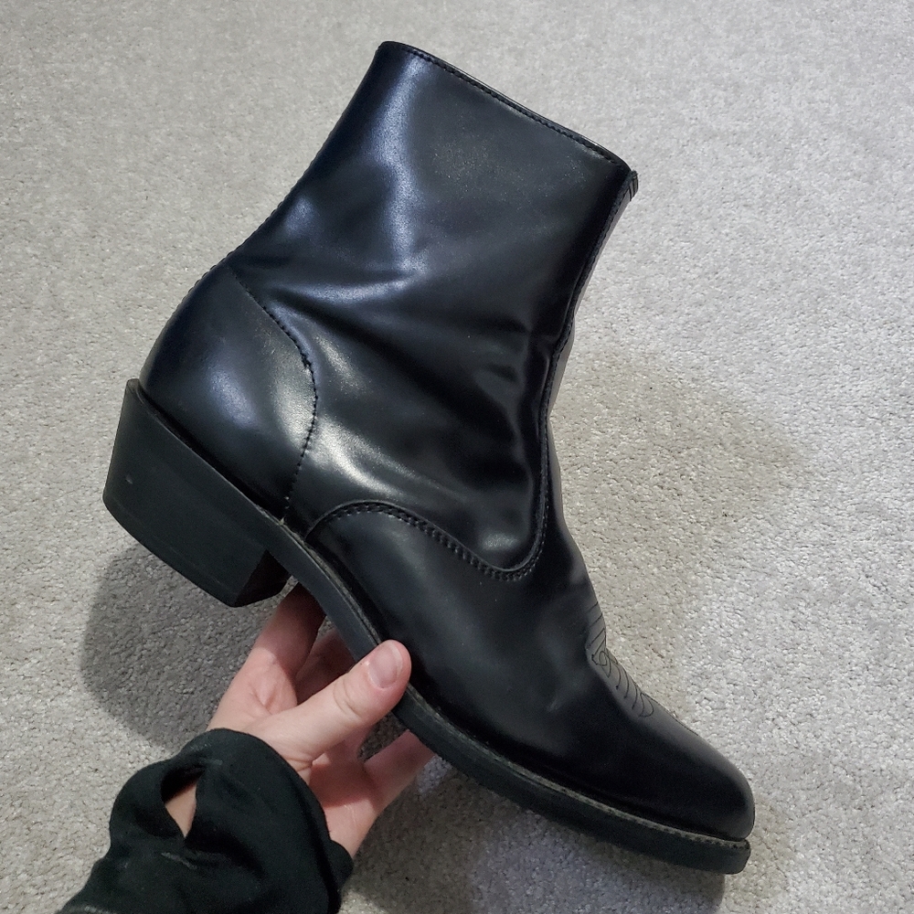Men's Black Leather Ankle Boots